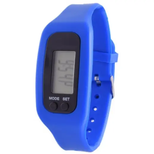 Pedometer Watch Blue Angle